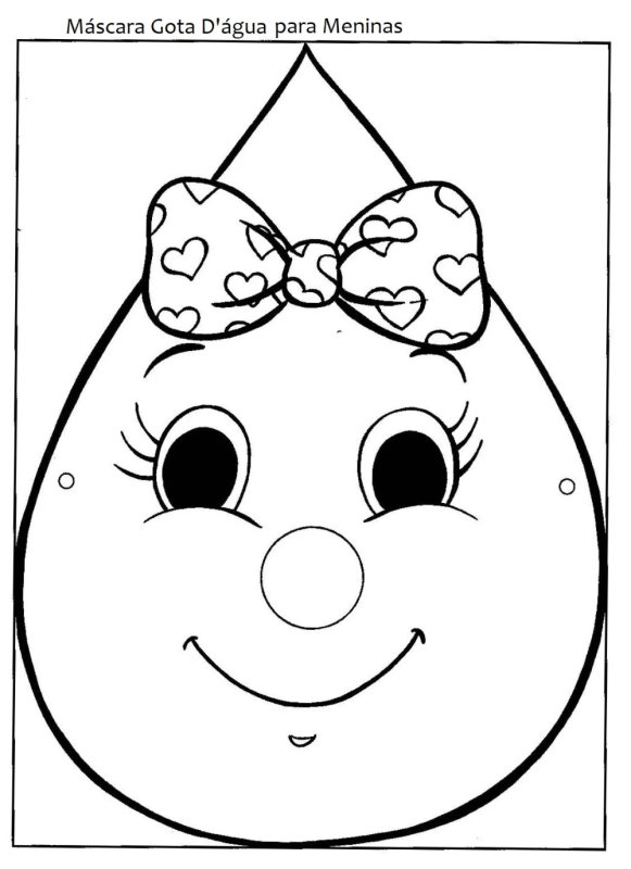 Раскраска капелька воды для детей