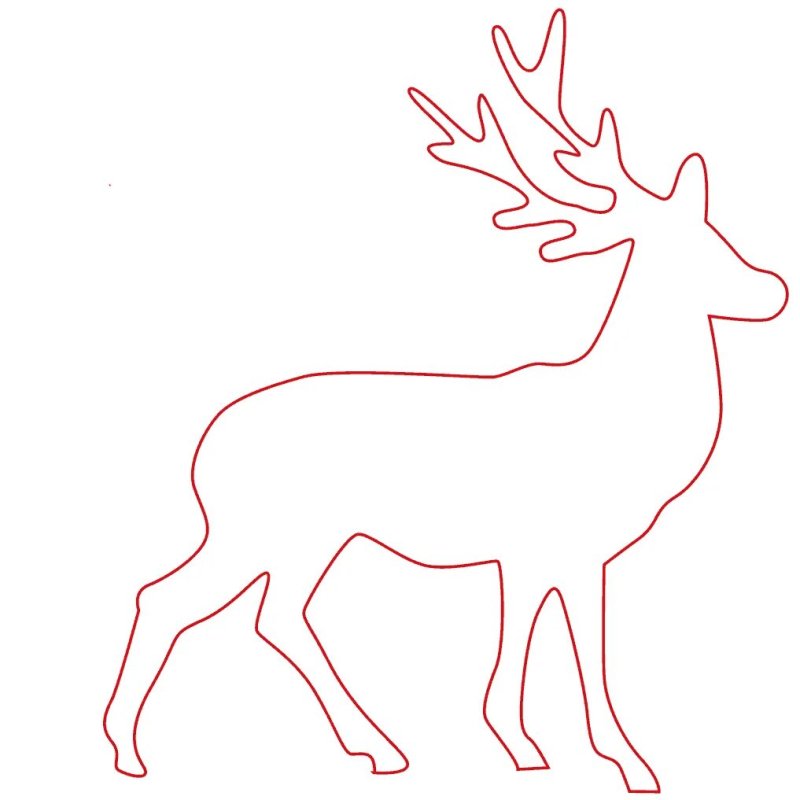 Новогодний олень трафарет