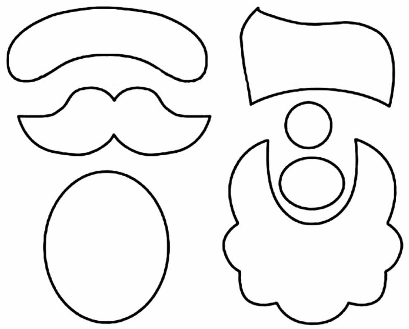 Детали Деда Мороза для аппликации