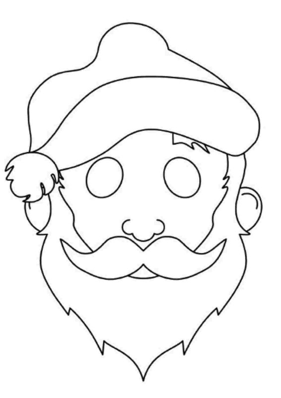Новогодняя маска Деда Мороза