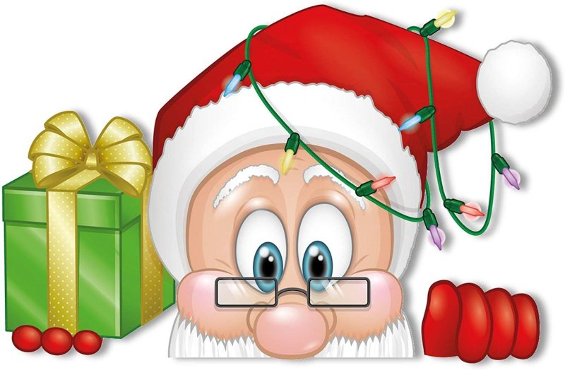 Дед Мороз выглядывает