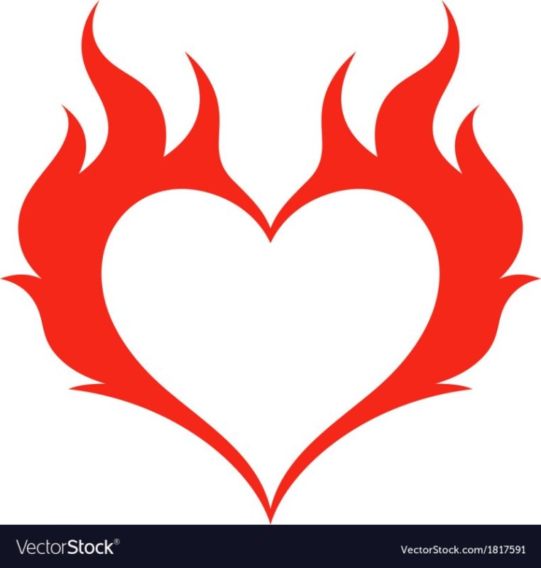 Сердце в огне вектор