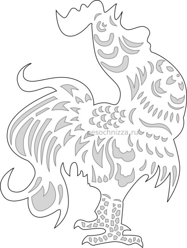 Петушок трафарет для вырезания