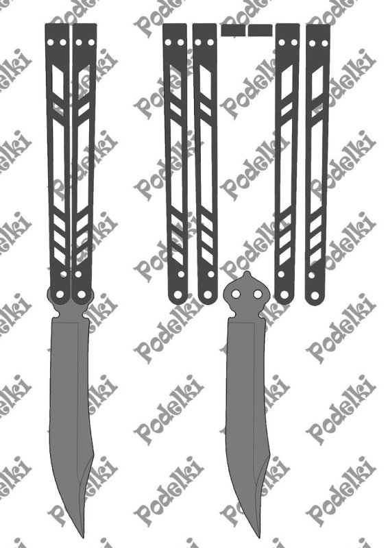 Нож бабочка стандофф 2 чертеж