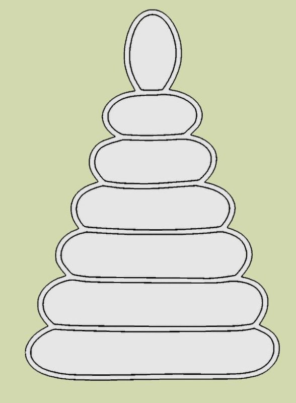 Трафарет пирамидки для детей