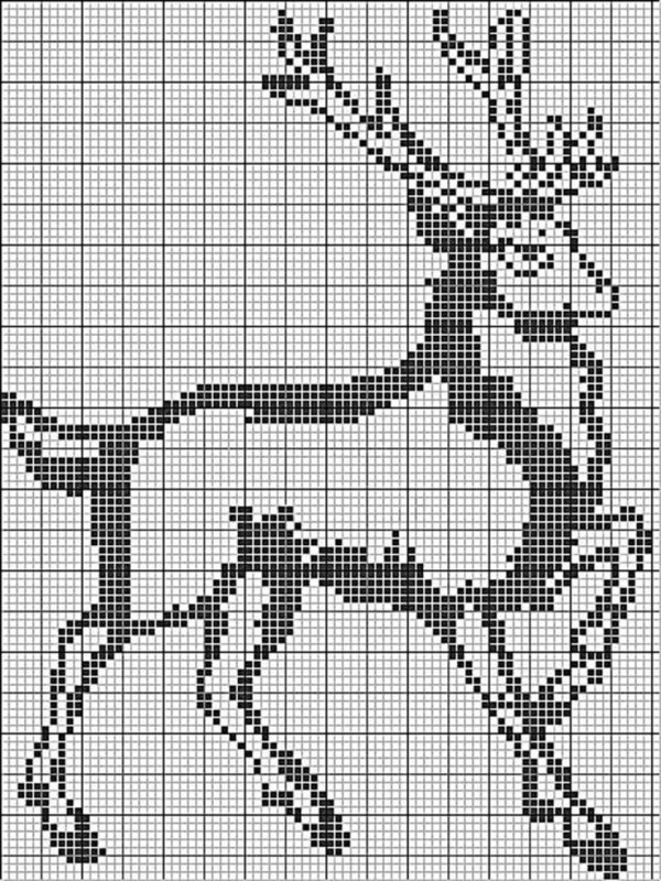 Монохромная вышивка крестом схемы