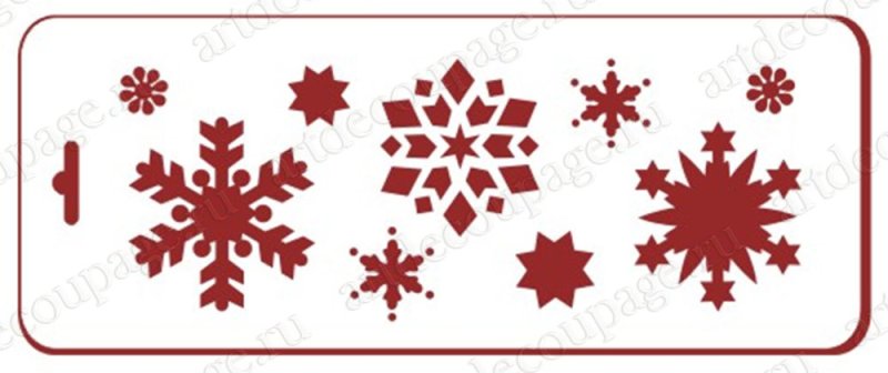 Трафарет снежинки елки бордюр