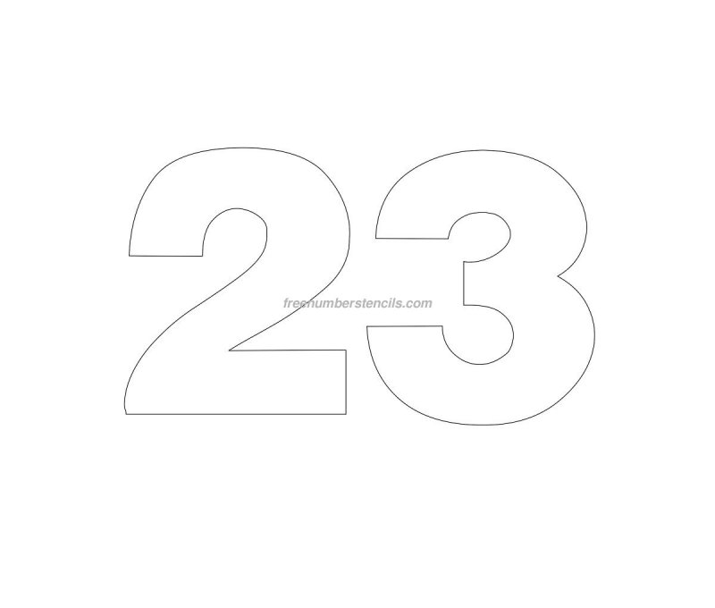 Цифра 23 трафарет для торта