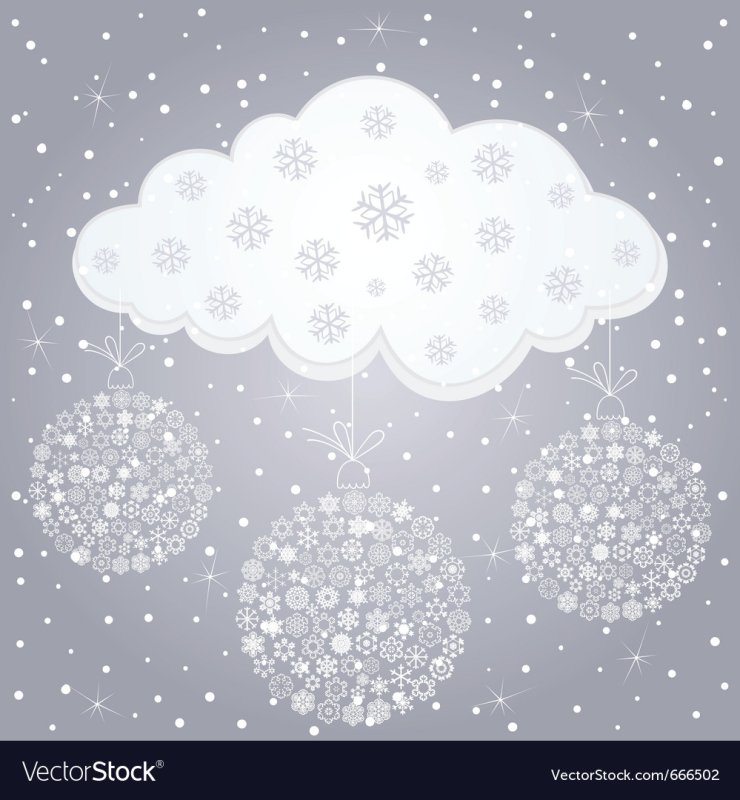 Туча со снежинками