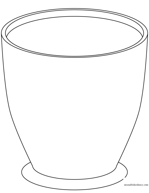 Раскраска цветочный горшок для детей