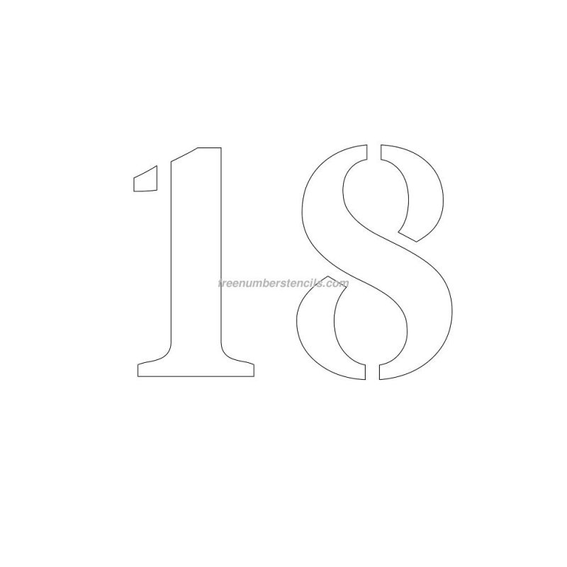 Цифра 20 трафарет