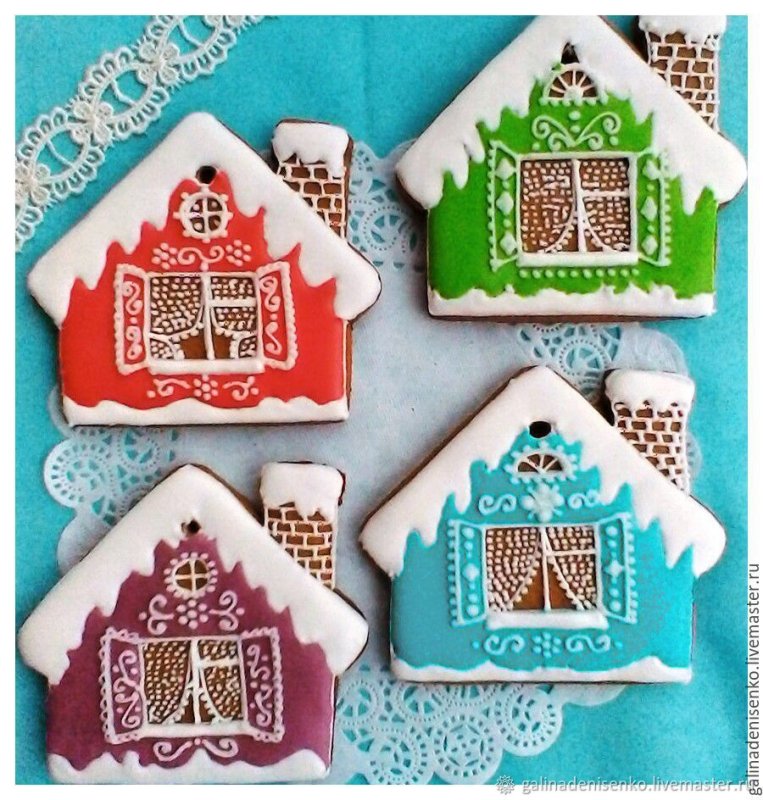Пряник "домик новогодний"