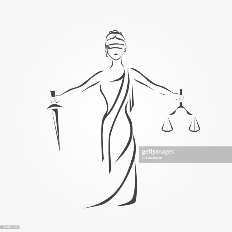 Богиня правосудия Фемида контур
