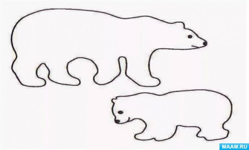 Трафарет медведя для вырезания