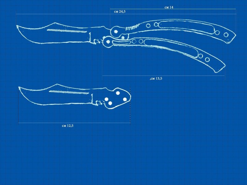 Нож бабочка стандофф 2 чертеж