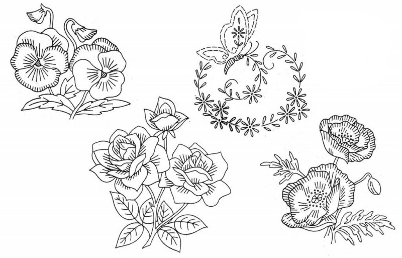 Эскизы для вышивки гладью