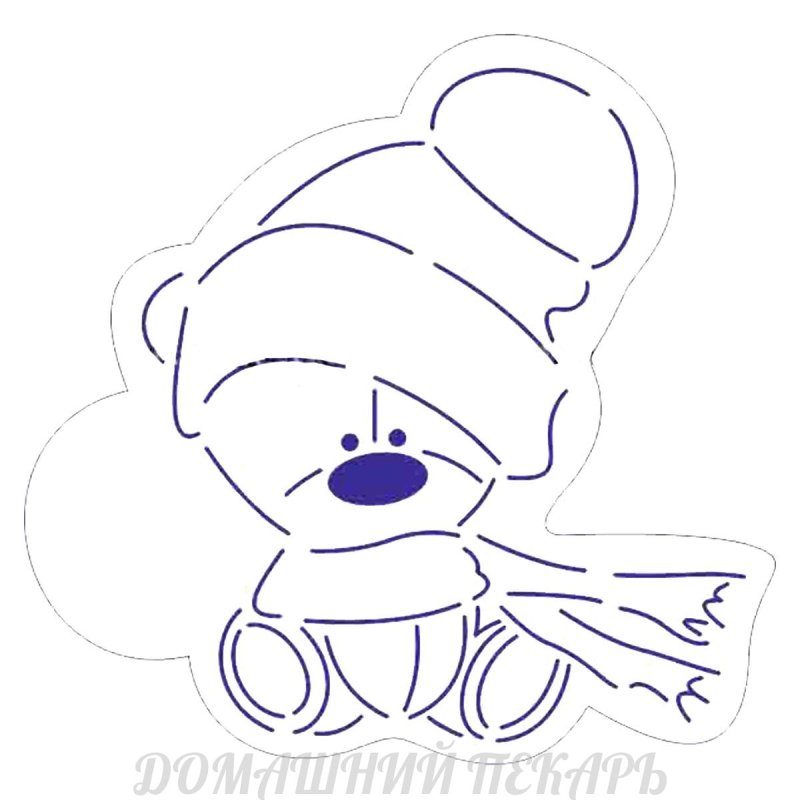 Мишка трафарет на окно