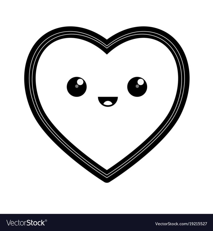Раскраска милое сердечко