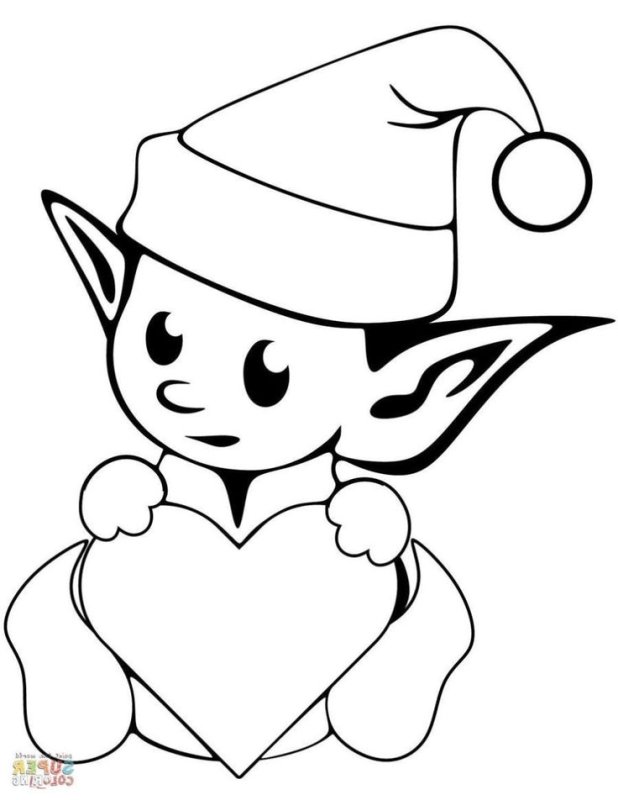 Раскраска Эльф