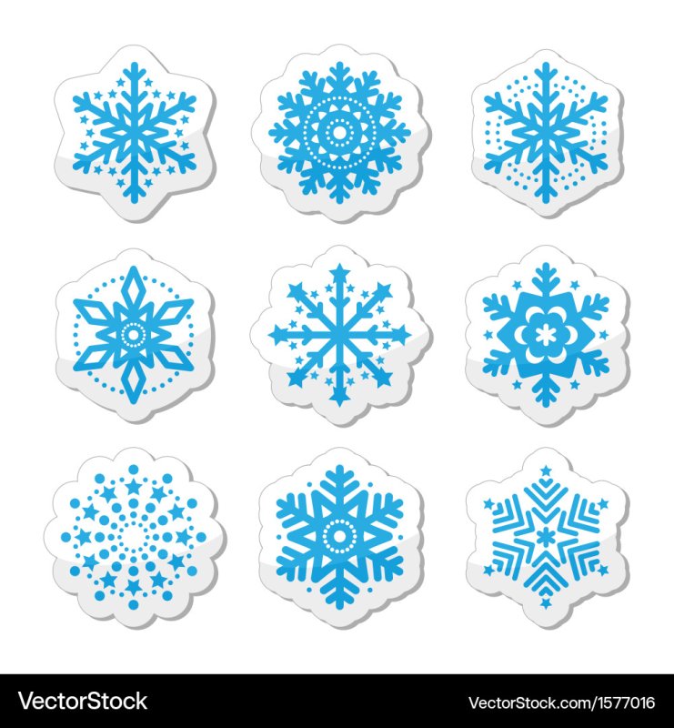 Снежинки цветные