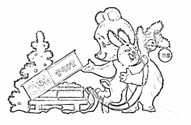 Вытынанка новый год Советская открытка