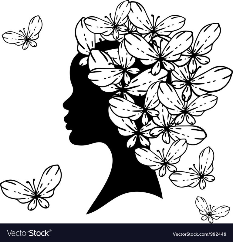 Контур женского лица