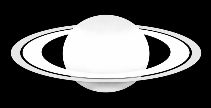 Сатурн черно белый