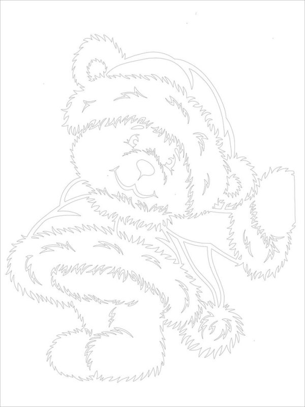 Вытынанки медвежата новогодние