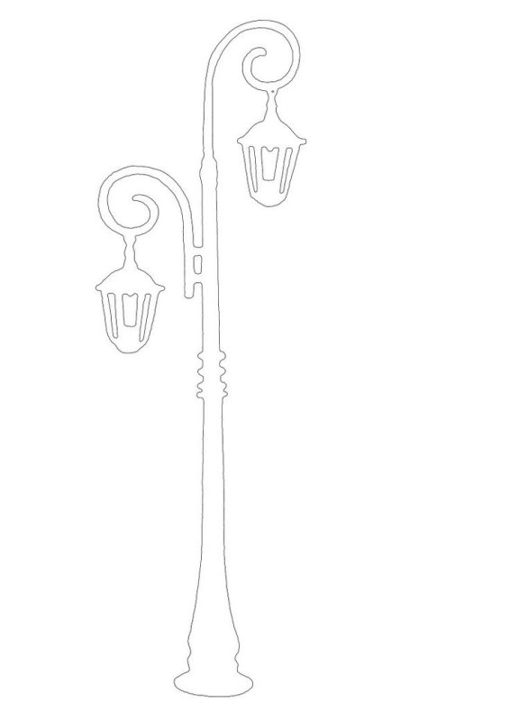 Трафарет фонарь уличный для вырезания