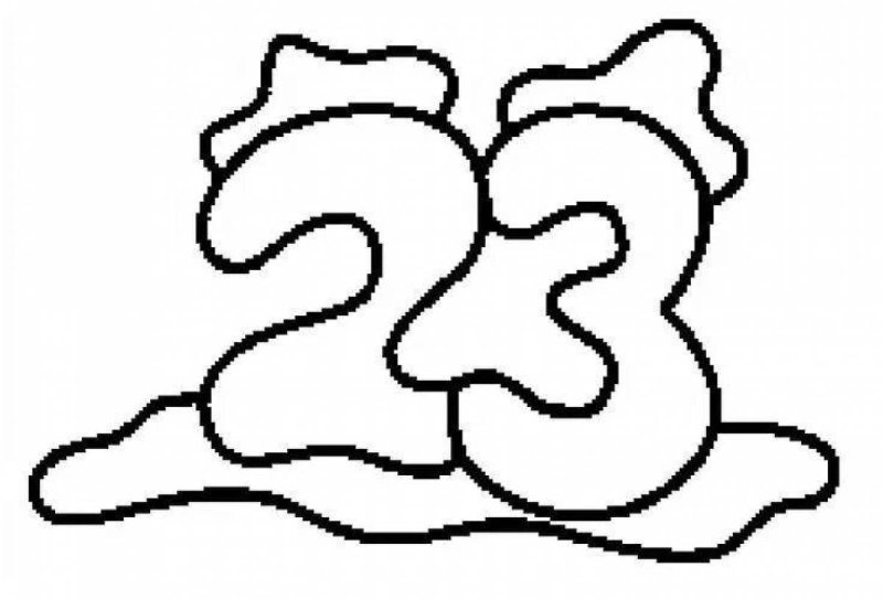 Цифра 23 трафарет