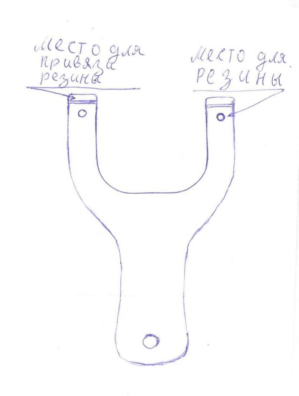 Чертеж кожетка для рогатки