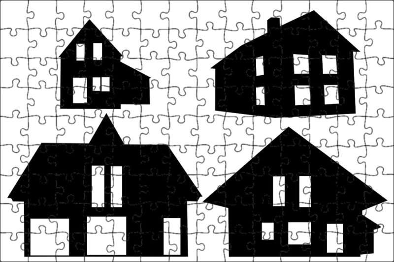 Очертания домов