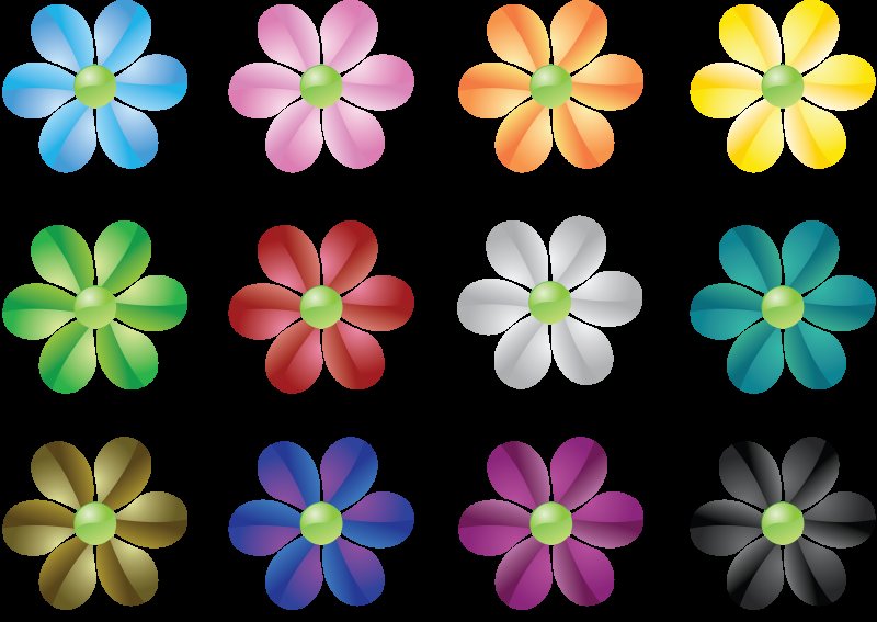 Разноцветные цветочки