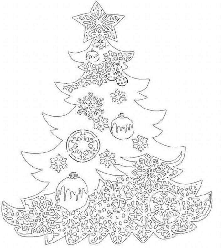 Вытынанки новогодние елка