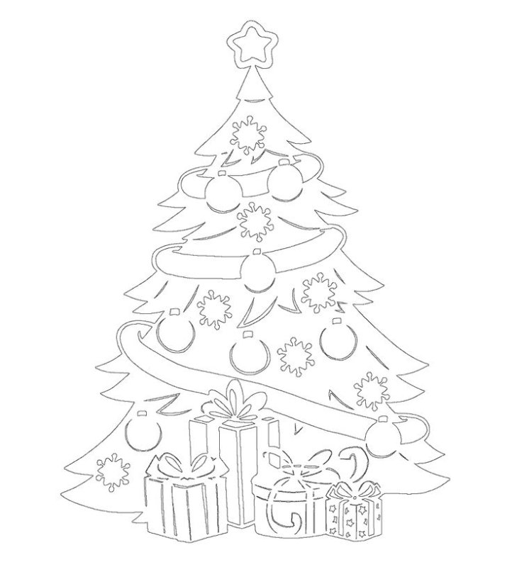 Вытынанка Новогодняя елка