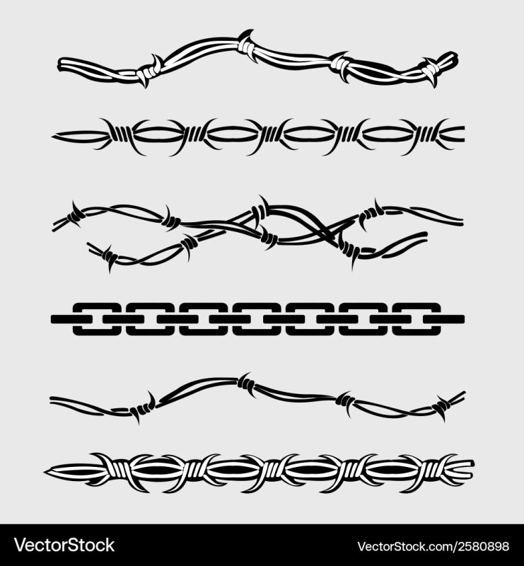 Тату браслет колючая проволока эскиз