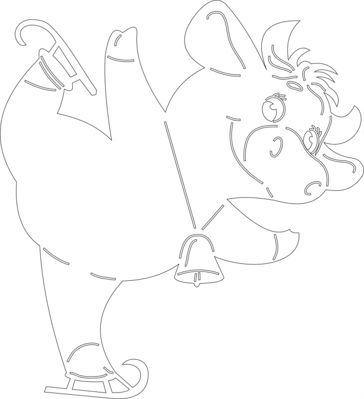 Бык трафарет для вырезания