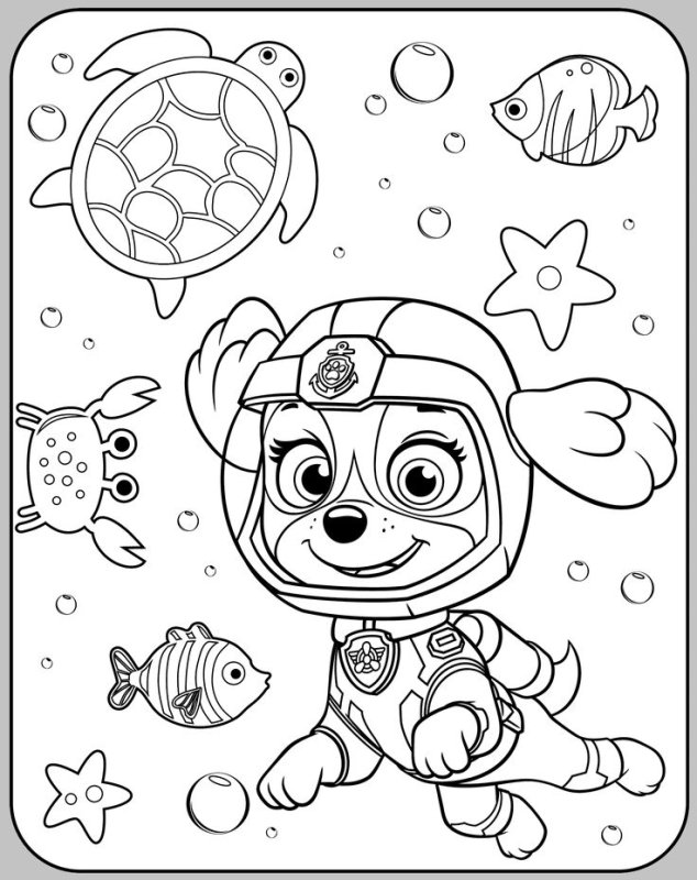 Раскраска a4 "Щенячий патруль"