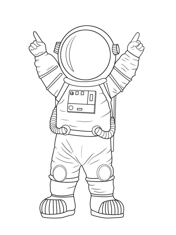 Космонавт раскраска для детей
