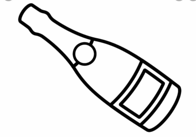 Бутылка шампанского раскраска