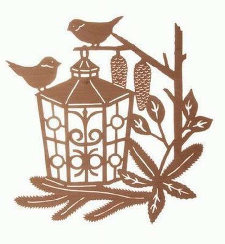 Новогодний фонарь с птичками