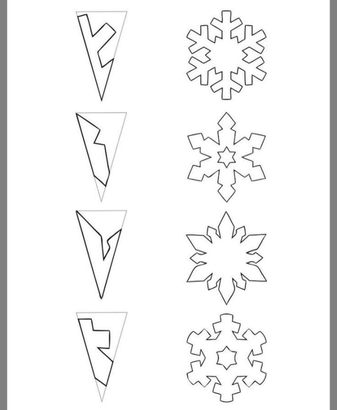 Как делать снежинки из бумаги поэтапно