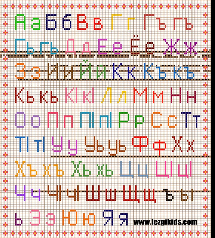 Русские буквы для вышивки