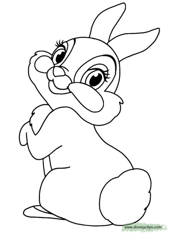 Зайчик раскраска для детей