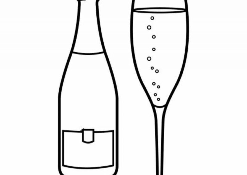 Бокал шампанского рисунок