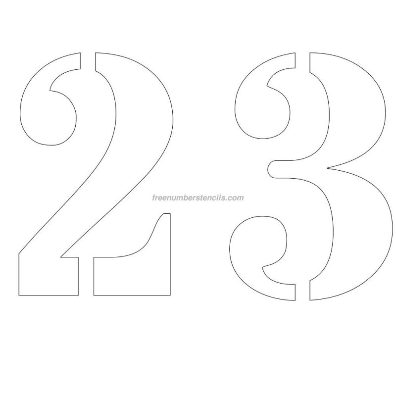 23 Цифры шаблон для вырезания