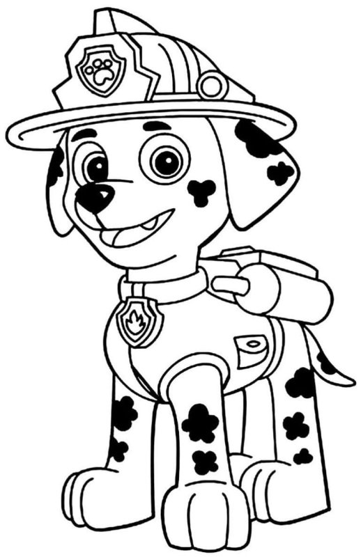 Маршал Щенячий патруль раскраскк