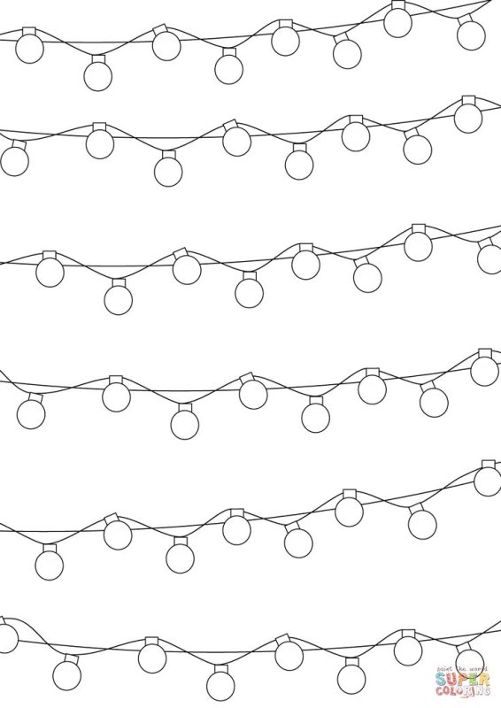 Новогодняя гирлянда раскраска