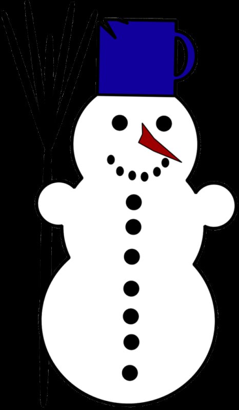 Снеговик трафарет