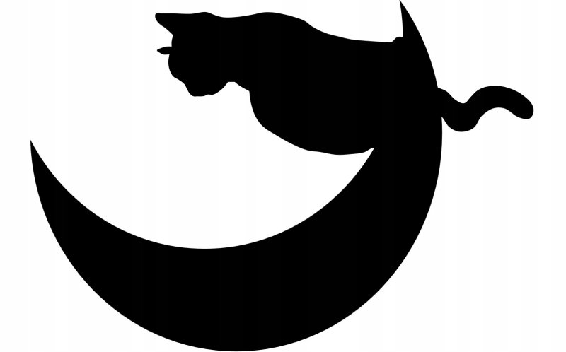 Силуэт кошки на Луне